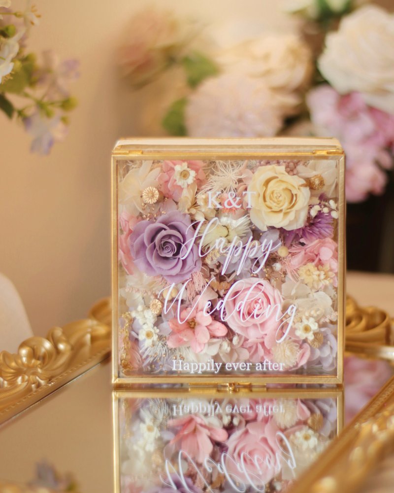 【結婚禮物】客製化結婚禮物 不凋花盒 永生花盒 客製文字 生日 - 擺飾/家飾品 - 其他材質 粉紅色