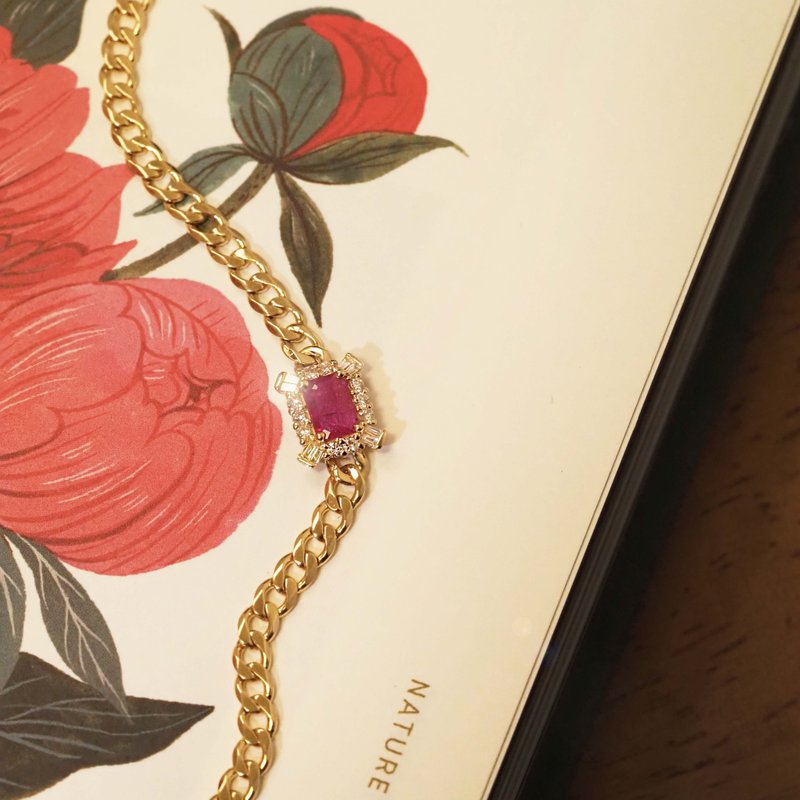 Majesty Chain Bracelet | 紅寶石古巴手鏈 | 18K 黃金 - 手鍊/手環 - 貴金屬 金色