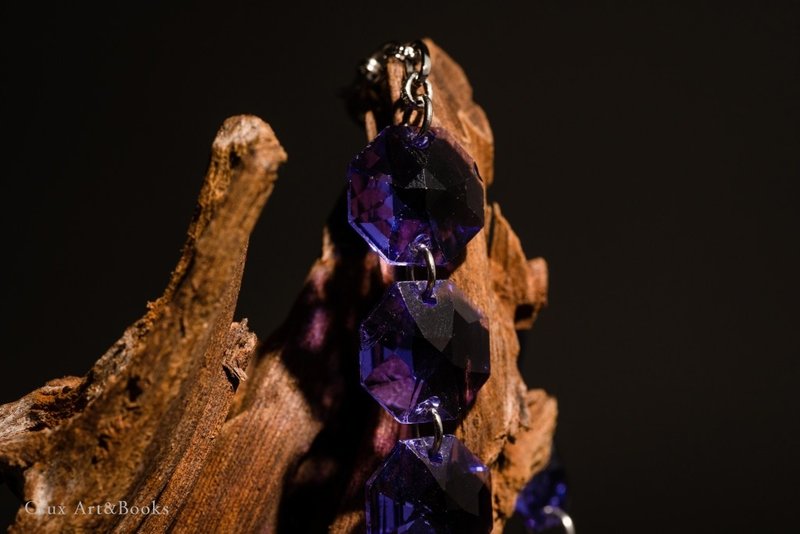 【CRUXART】西洋首飾珠寶-輕奢小品-紫羅蘭色玫瑰切工穆拉諾琉璃 - 手鍊/手環 - 琉璃 紫色