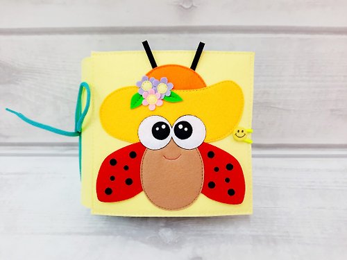 Happy Toy House TACTILE BOOK FOR A BABY, 我的第一本書 3, Montessori Development Mini-Book Insects
