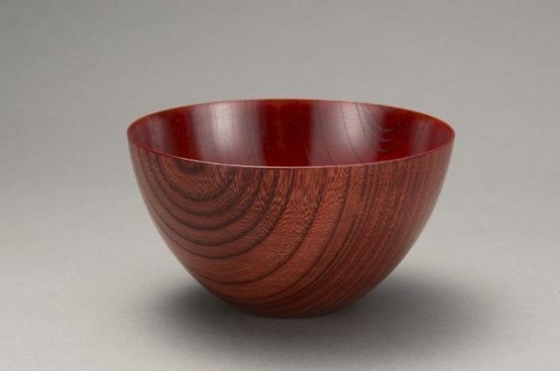 4.5 Japanese Zelkova - "Tamayura" Bowl - Madder - Bowls - Wood Red