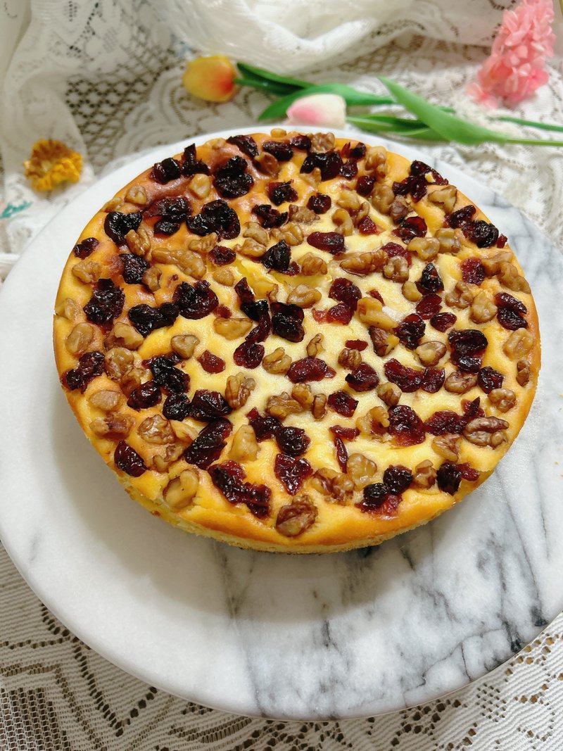 [Great food] 6-inch full cranberry walnut Italian heavy cheese cheese cake - เค้กและของหวาน - วัสดุอื่นๆ หลากหลายสี