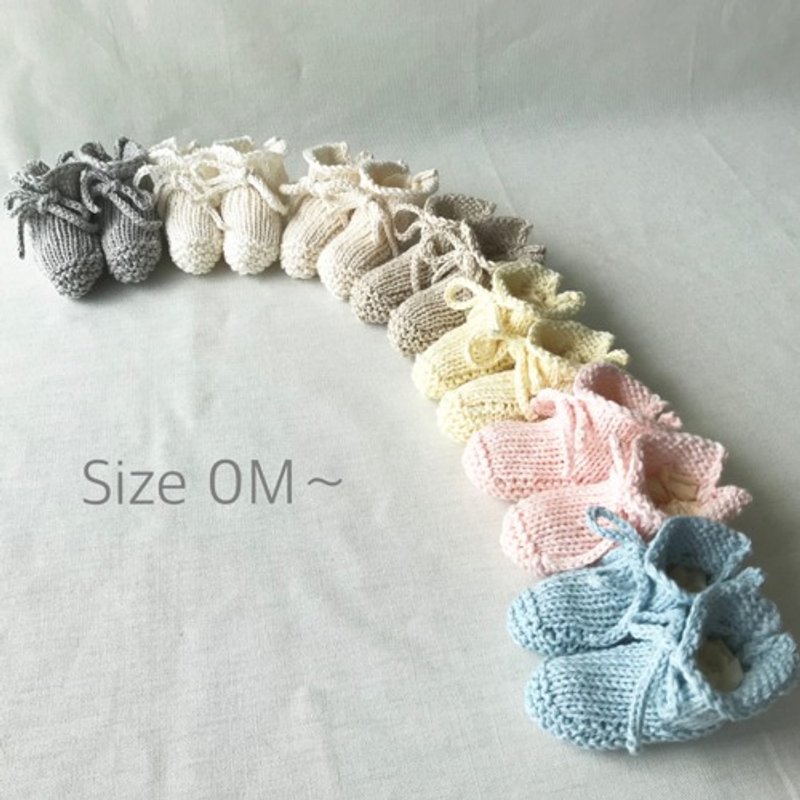 [Made to order] 0M~ Baby booties ● Organic ● Cotton/cotton Linen - Kids' Dresses - Cotton & Hemp 