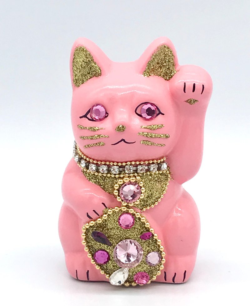 lucky cat Jewelry Cat - ของวางตกแต่ง - ดินเผา ขาว