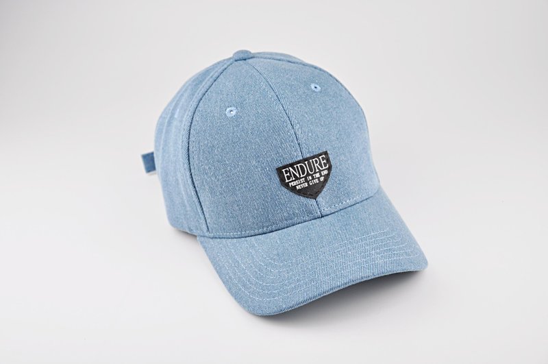 ENDURE/light blue tannin old hat/front brand logo - หมวก - ผ้าฝ้าย/ผ้าลินิน สีน้ำเงิน