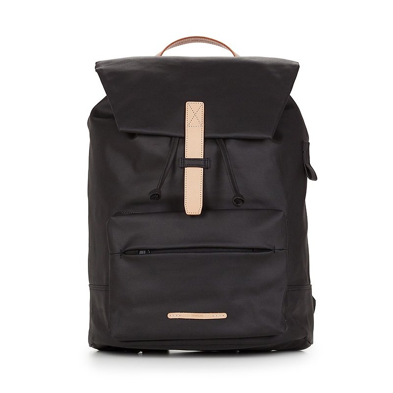 RAWROW-Canvas Series -15 inch traveler Beam backpack - ink black -RBP512BK - กระเป๋าเป้สะพายหลัง - ผ้าฝ้าย/ผ้าลินิน สีดำ