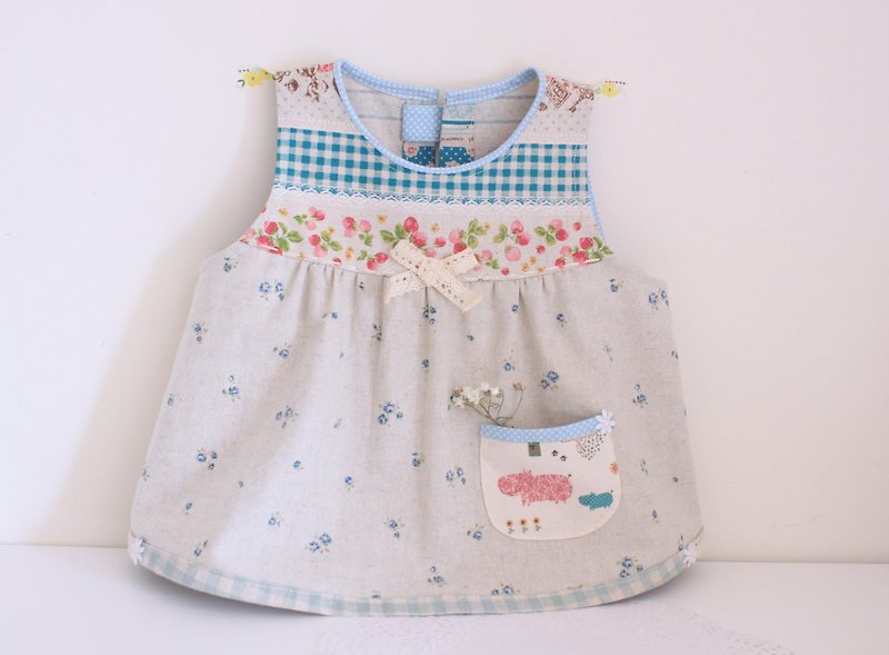 Light blue cotton dress aprons - Baby Gift Sets - Cotton & Hemp 