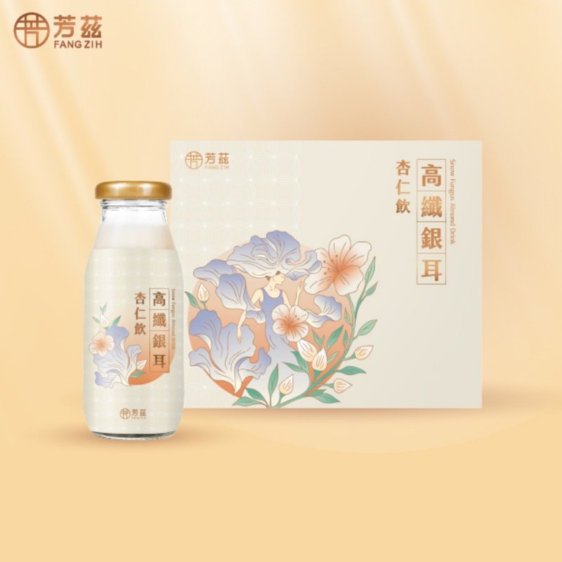 Fangz High-Fiber Snow Fungus Almond Drink (Vegan) — Decorative Box, 6 Bottles/Box - 健康食品・サプリメント - 食材 