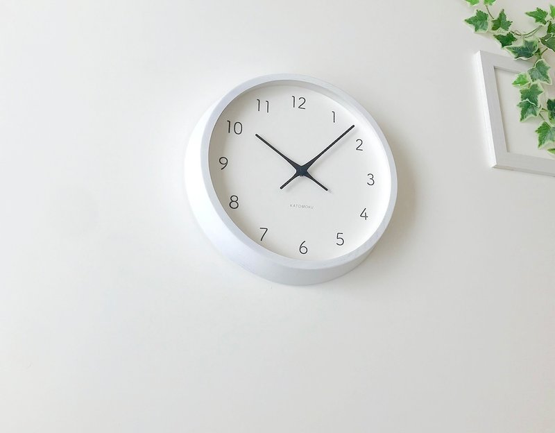 KATOMOKU muku clock 7 梣樹 白色 (km-60WH)  掛鐘 日本製造 - 時鐘/鬧鐘 - 木頭 