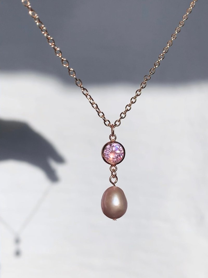 Freya Necklace (14KGF) - Necklaces - Pearl Pink