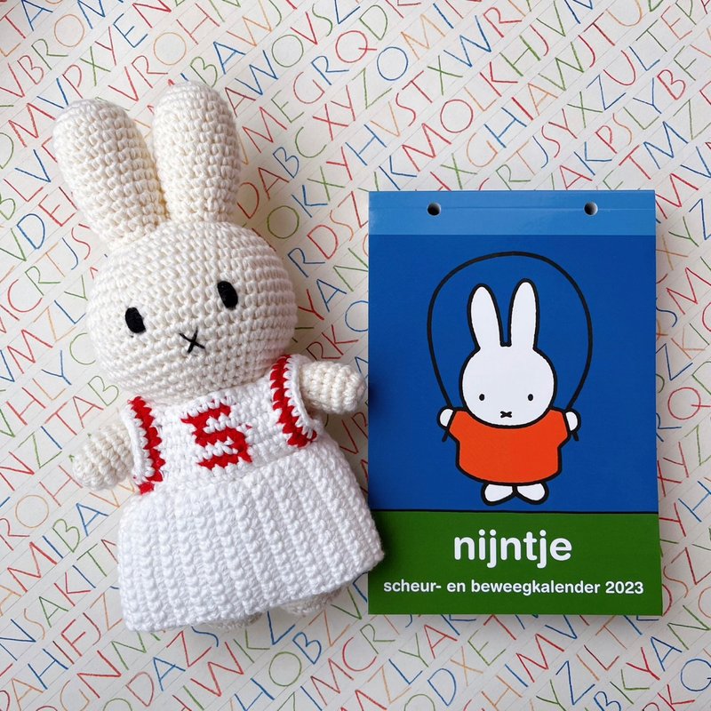 Just Dutch | Miffy handmade and her baseball dress - Stuffed Dolls & Figurines - Cotton & Hemp White