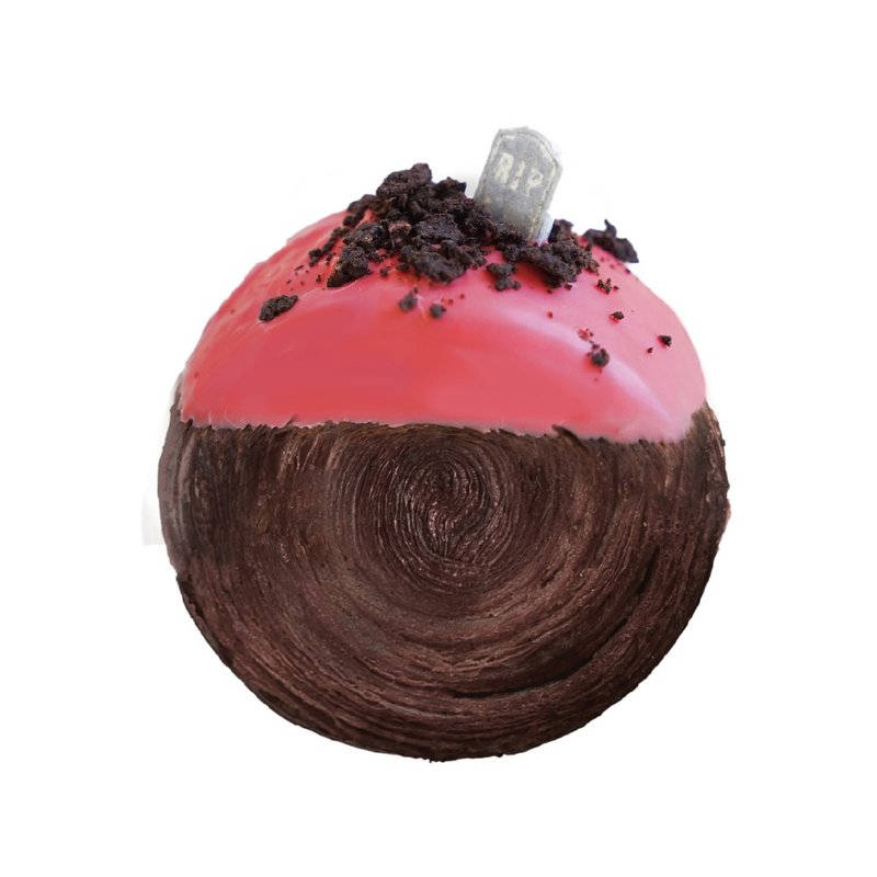 ワイルドベリーカスタードブラックココアクロワッサン【ハロウィンブラックココア千層】 - ケーキ - 食材 レッド