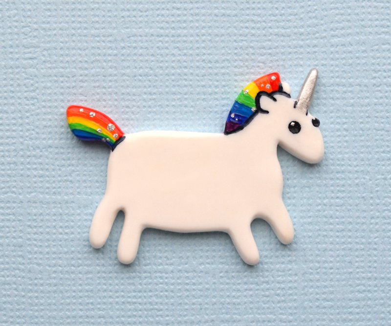 Rainbow unicorn necklace colorful unicorn jewelry. Cute mythical creature.