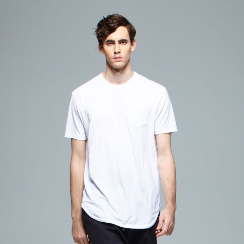 Stone'As T-shirt (LONG) / plus long version White Tee T-shirt - Men's T-Shirts & Tops - Other Materials White