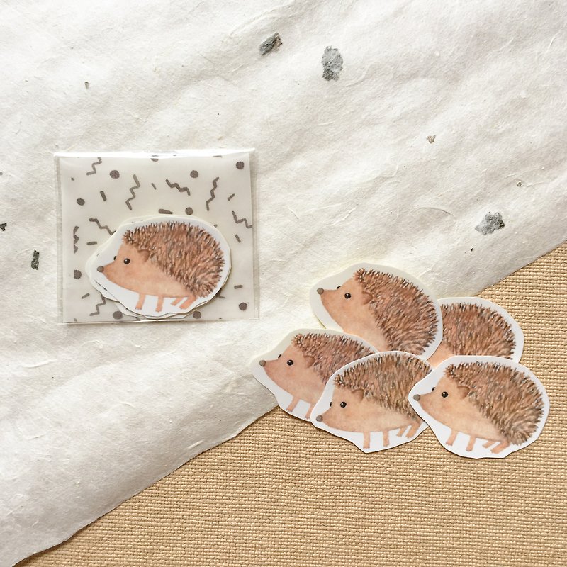 Hedgehog sticker pack - สติกเกอร์ - กระดาษ สีนำ้ตาล