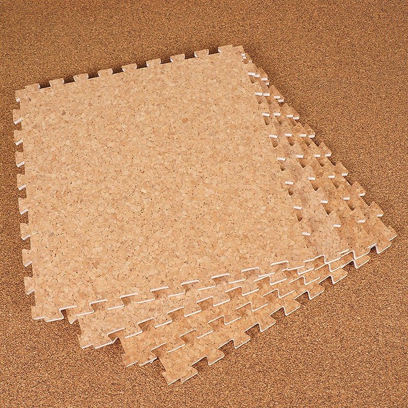approach 葡萄牙軟木巧拼地墊(運動墊/小朋友爬行墊/瑜珈墊)-台製~approach 36 pieces Portugal Cork Puzzle mat~made in Taiwan - 瑜珈墊 - 木頭 咖啡色