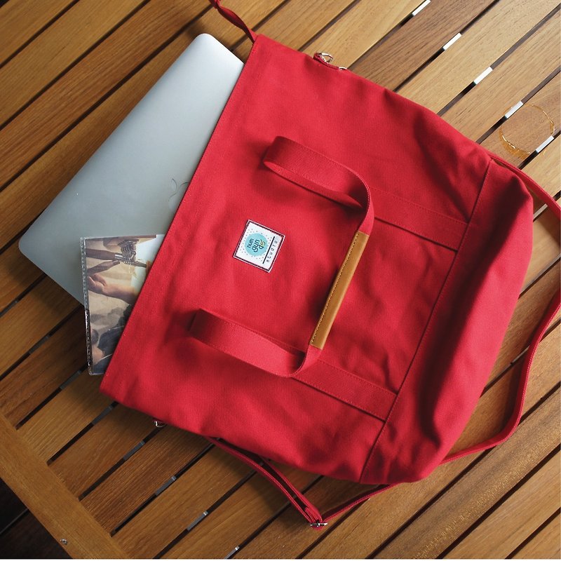 Totes bag - Handbags & Totes - Cotton & Hemp Red