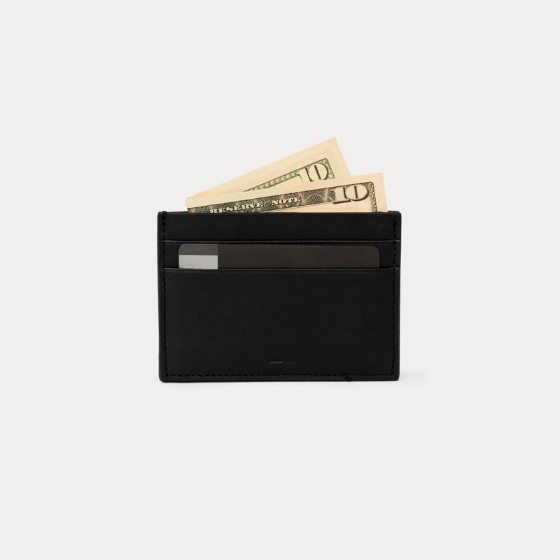 dash DA08 Card Wallet – Black (Minimal Leather Bag) - 錢包/皮夾/長短夾 - 真皮 黑色