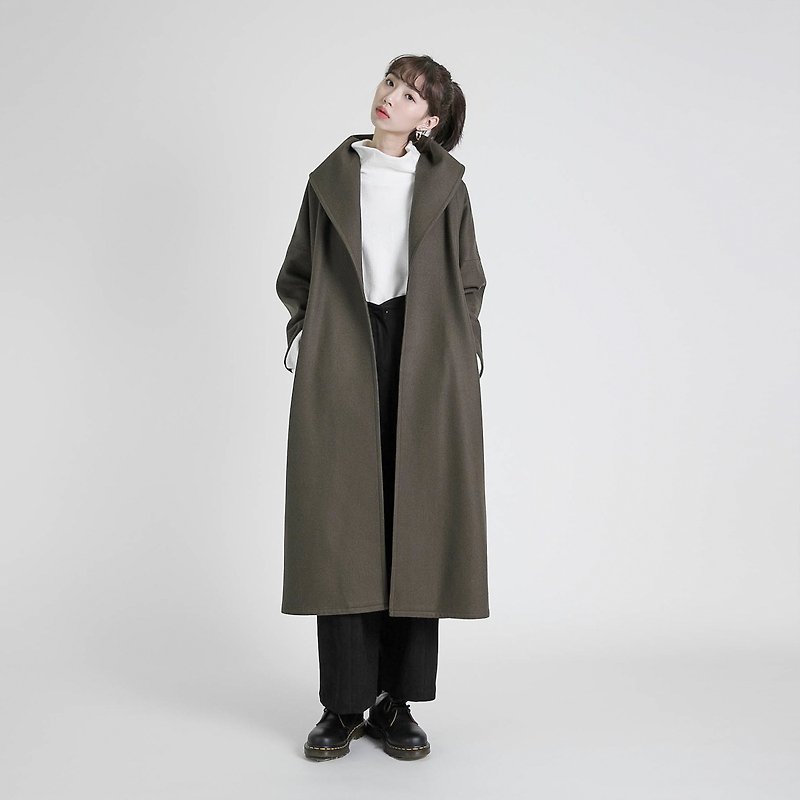 Galileo Galileo wool coat_8AF305_ olive green - Women's Casual & Functional Jackets - Wool Green