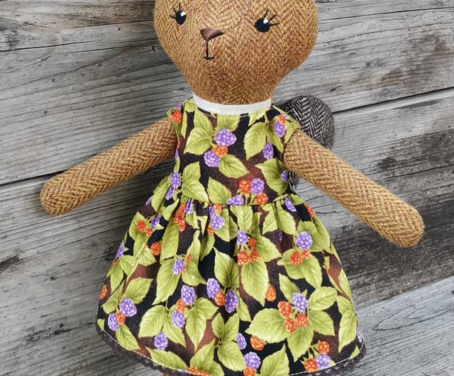 赤リスの女の子、ぬいぐるみ、羊毛動物人形 - ショップ TweedyLand