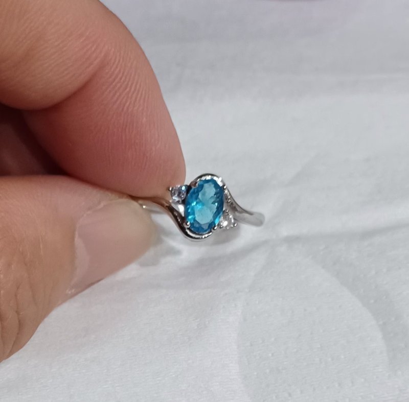 Ocean Blue Zircon Ring - แหวนทั่วไป - เครื่องเพชรพลอย 