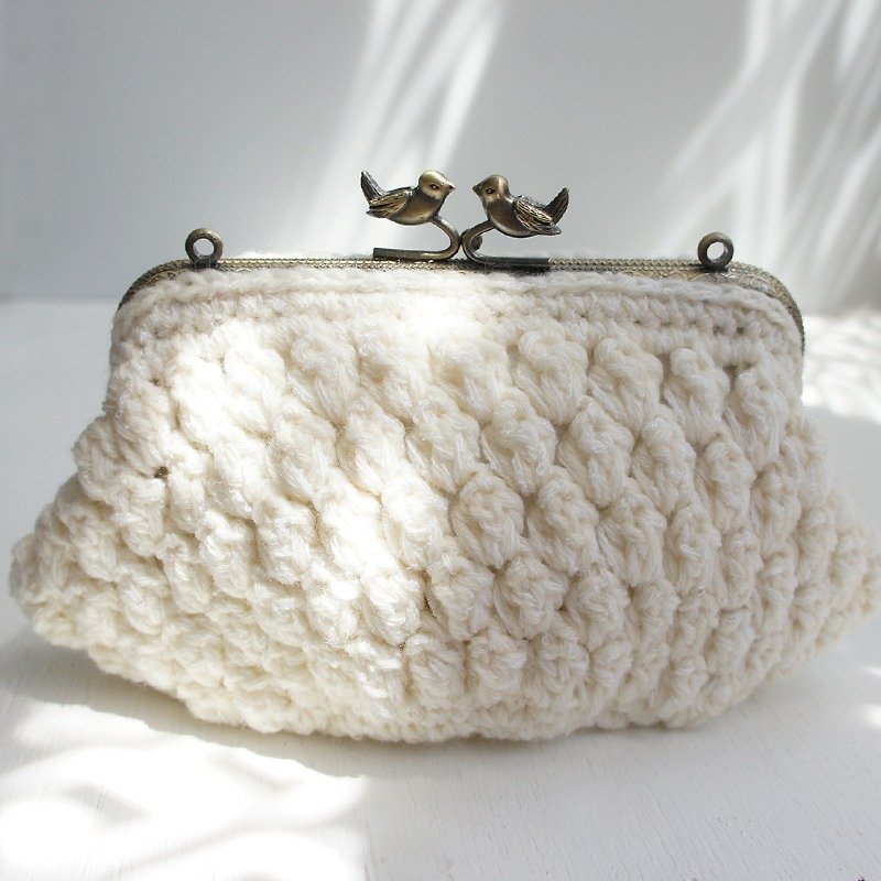 Ba-ba handmade ☆ popcorn crochet petit-bag (No. C946)