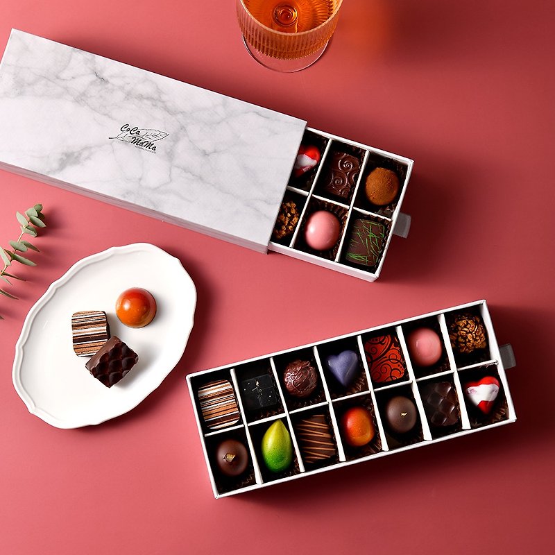Comprehensive gift box of handmade chocolates (including fillings) (14 pieces)-CoCa MaMa Chocolate Workshop - ช็อกโกแลต - อาหารสด 