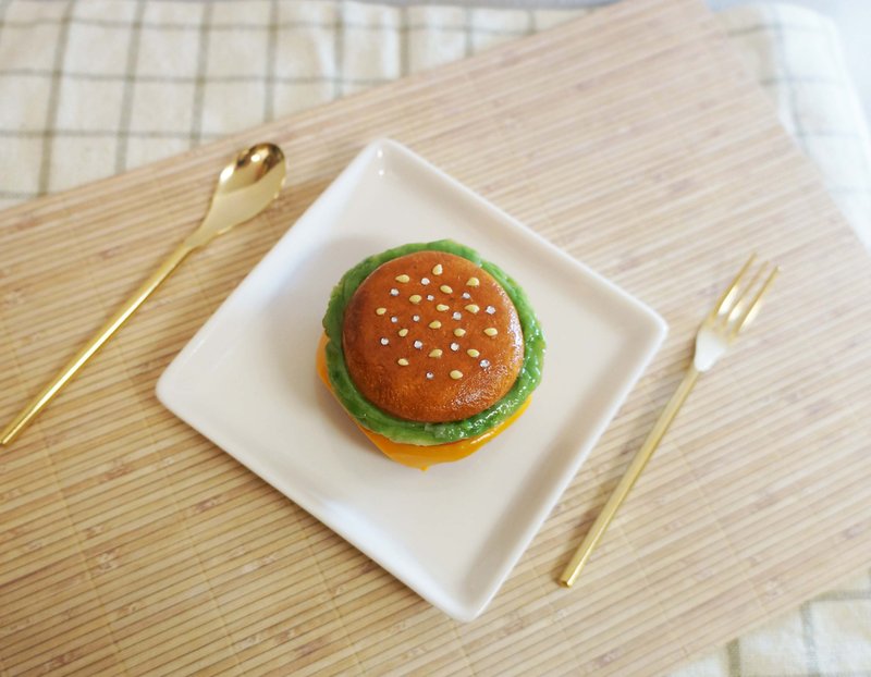 American Hamburger Ink Pad Resin Clay Customized - ตราปั๊ม/สแตมป์/หมึก - ดินเหนียว สีนำ้ตาล