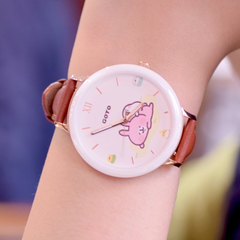 GOTOxKanahei's Small Animals Co-branding Series – Piske&Usagi style - นาฬิกาผู้หญิง - สแตนเลส สีนำ้ตาล