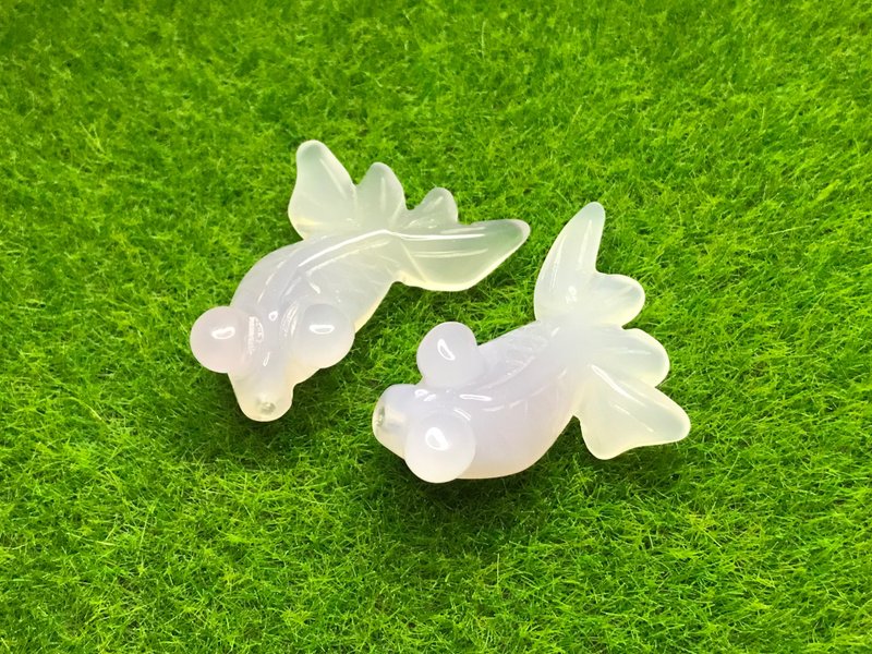 辟邪 I 護身符 I 瑪瑙金魚 I 情侶 吊墜 一對 I 情人節禮物 - 吊飾/掛飾 - 水晶 