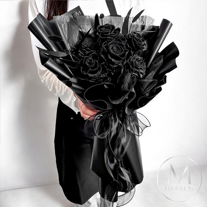 Dark Rose英式黑玫瑰永生花束 - 乾燥花/永生花 - 植物．花 粉紅色