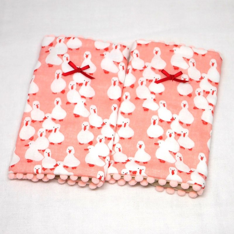 Japanese Handmade 8-layer-gauze droop sucking pads - 圍兜/口水巾 - 棉．麻 粉紅色