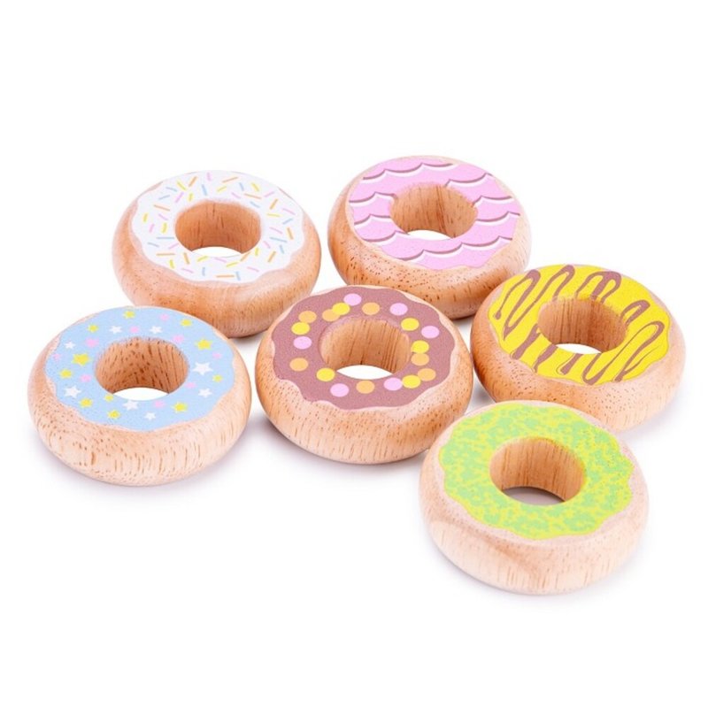 【荷蘭New Classic Toys】蜜糖甜甜圈6件組 10629 - 寶寶/兒童玩具/玩偶 - 木頭 