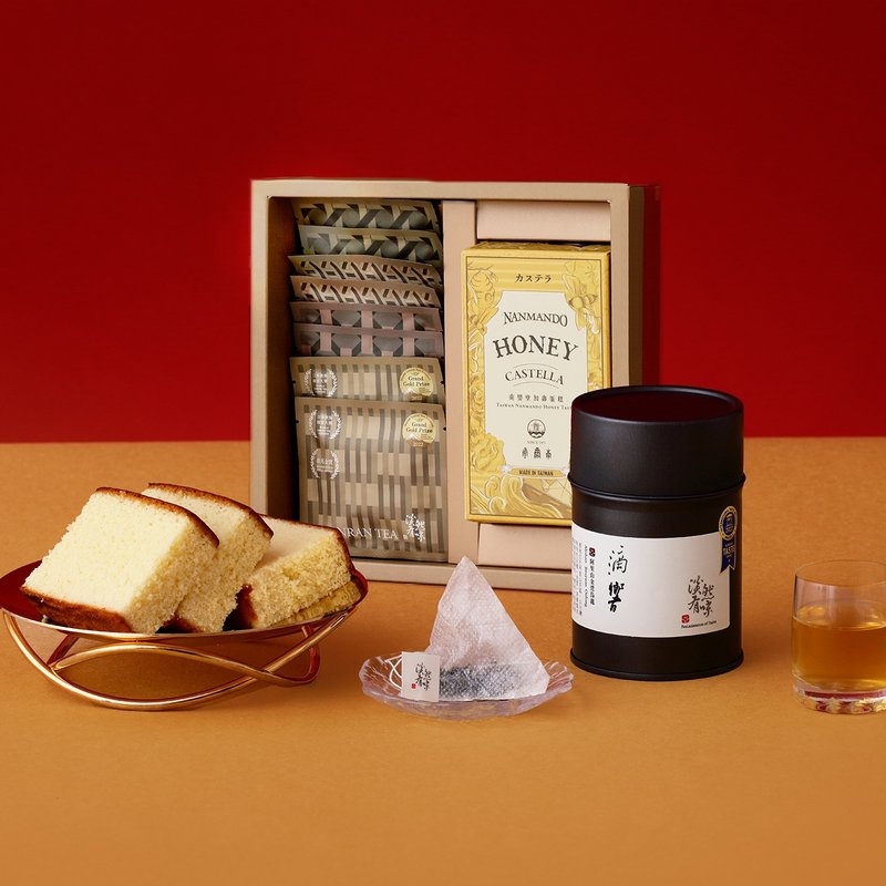 紅日 茶菓子ギフトボックス - 南蛮堂長崎カステラ ＋ 世界チャンピオン茶葉ティーバッグ / お歳暮 / 新年ギフト - ティーバッグ・茶葉 - その他の素材 