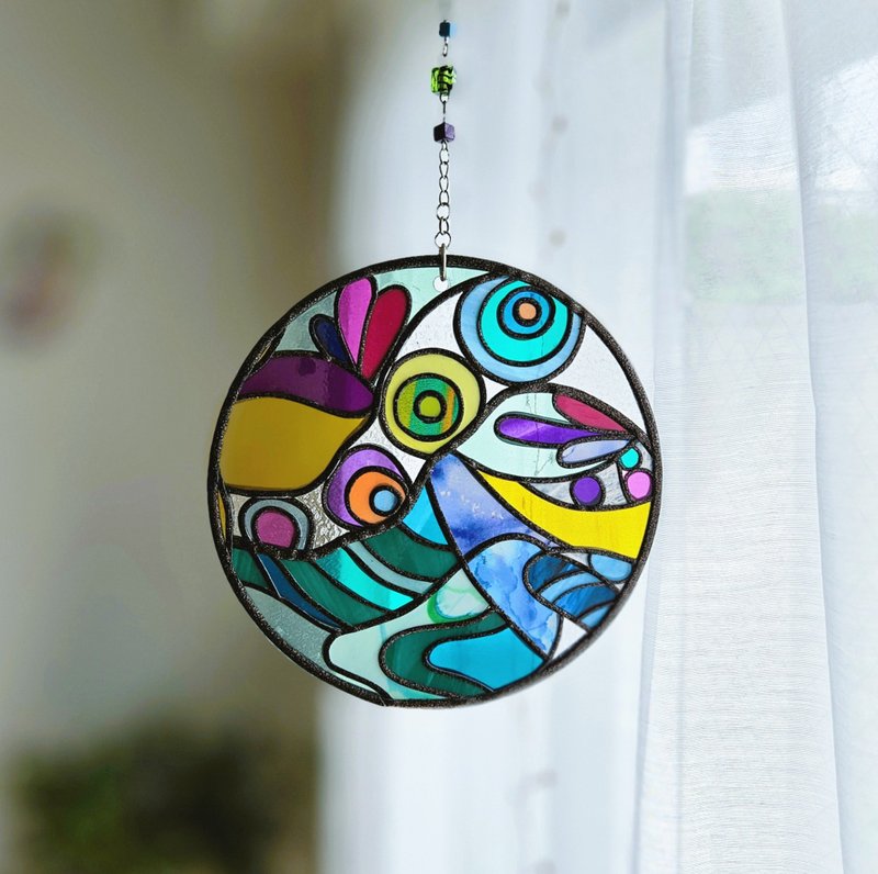 新作　One Earth Harmony – 色結び　ラウンドオーナメント - 壁貼/牆壁裝飾 - 琉璃 多色