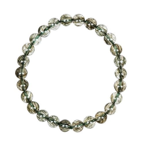 正佳珠寶 Gemsrich Jewelry 【正佳珠寶】綠碧髮晶 頂級滿絲透體 6.8-7.3mm 綠碧髮晶手珠