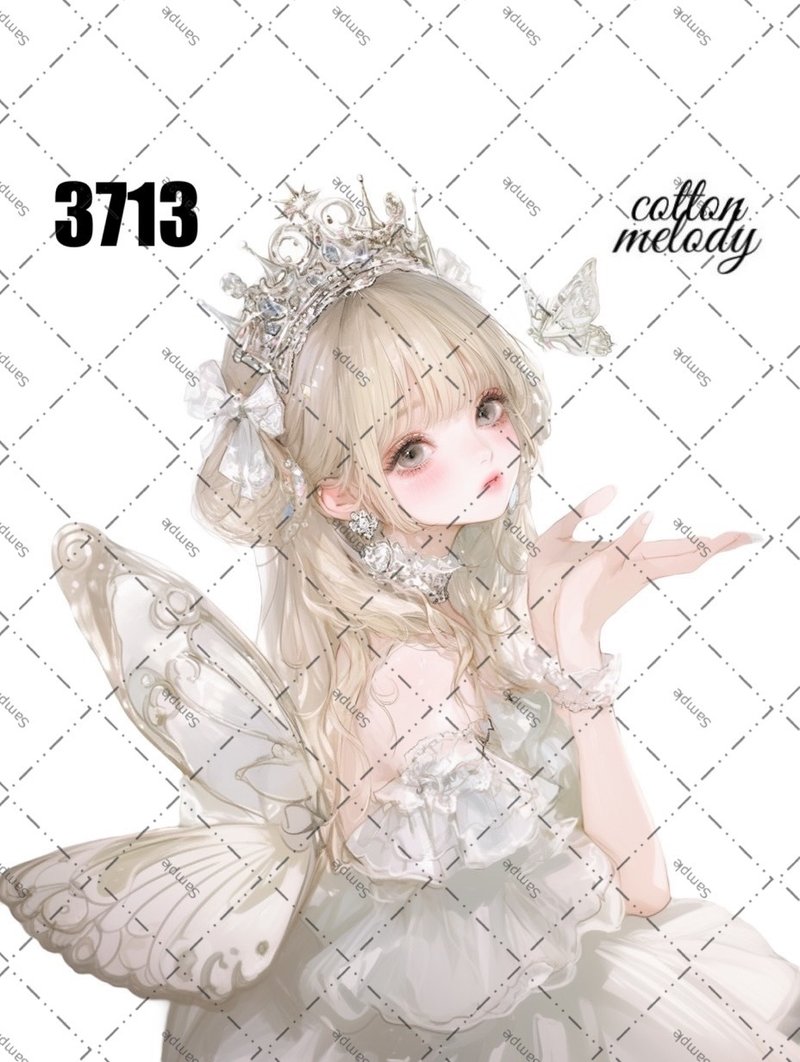 original sticker no.3713 人物ステッカー オリジナルステッカー オリジナル人物ステッカー 装飾ステッカー cotton melody - 貼紙 - 紙 