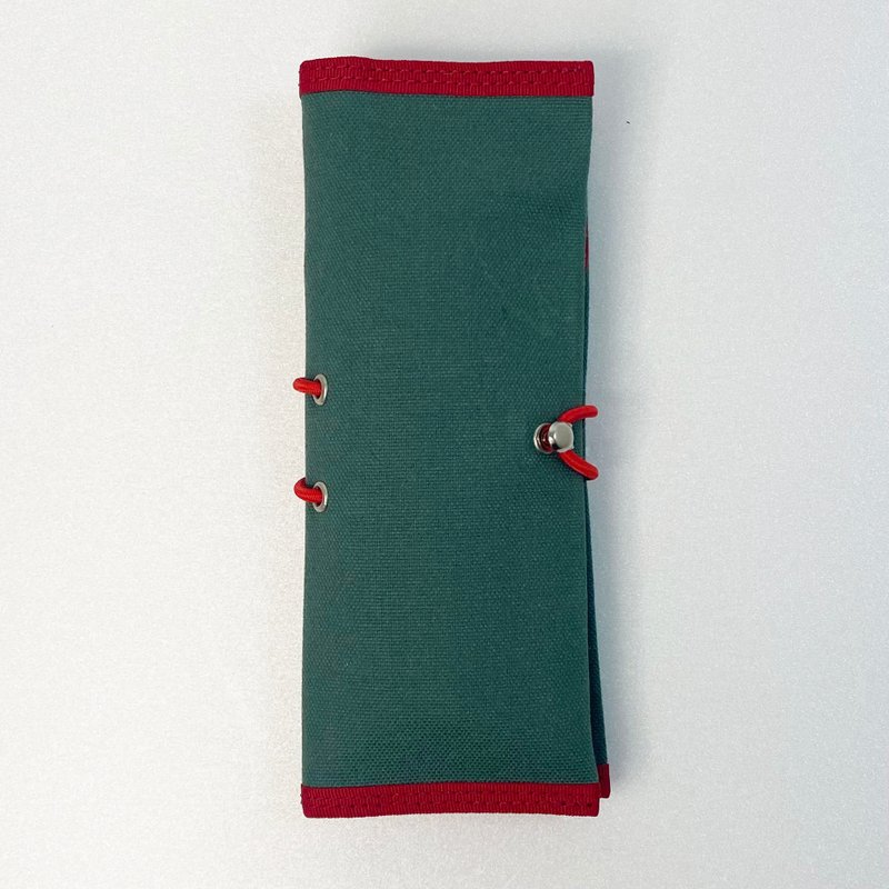 Bi-fold pen case, minimal compact size - Pencil Cases - Cotton & Hemp Green