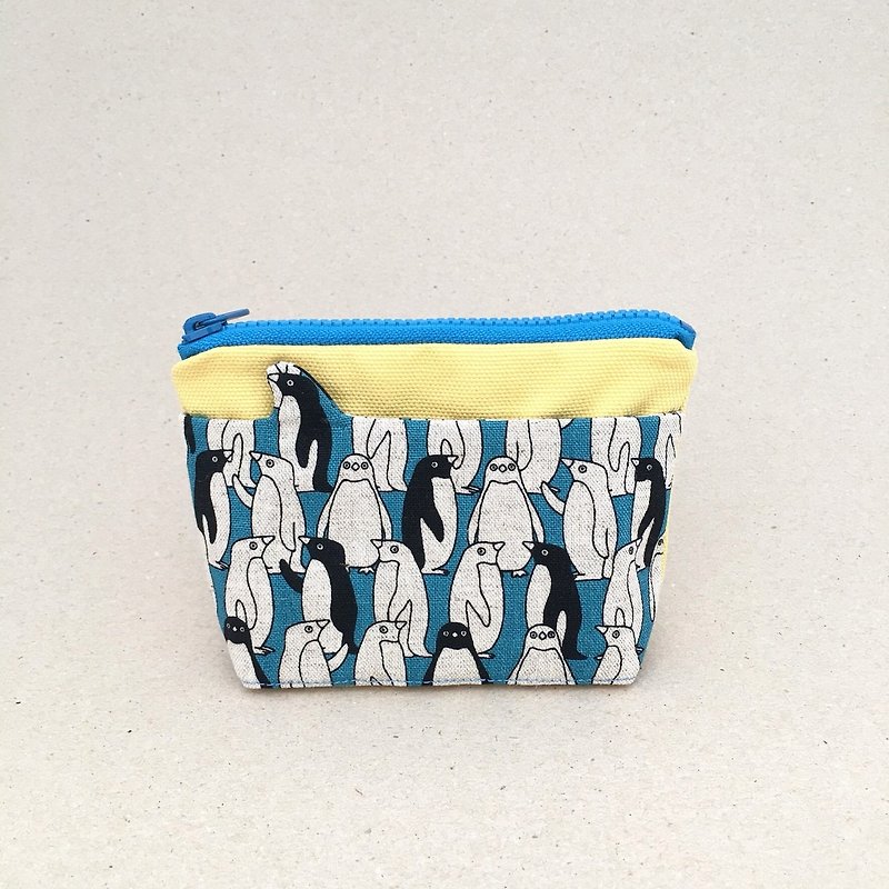 *penguin/造型口袋零錢包 * - 零錢包/小錢包 - 棉．麻 藍色