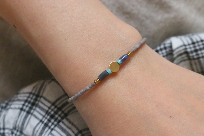 Brass sodalite coral bracelet 0968) try - Bracelets - Gemstone Blue