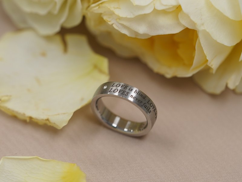 THIALH - Beau系列 - 愛是盲目的不鏽鋼戒指 - 戒指 - 其他金屬 