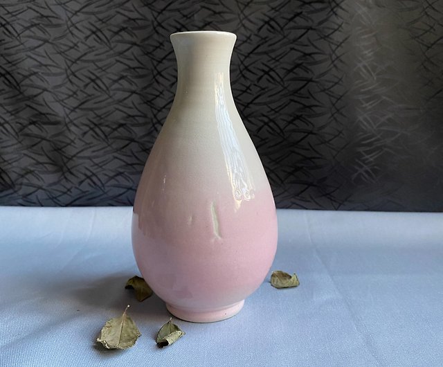 釉名x櫻花的眼淚x手工陶瓷花瓶花器--兩入- 設計館兩顆麻糬陶藝工作室 