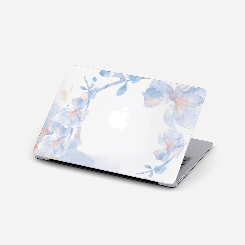 【冰藍水彩花 】MACBOOK電腦殼 - 平板/電腦保護殼 - 其他材質 