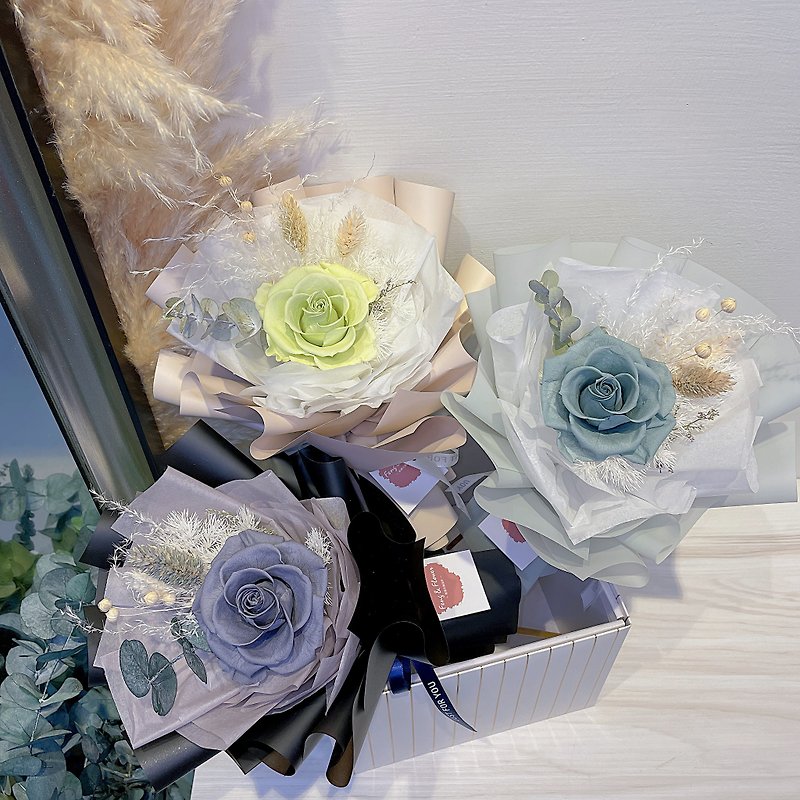 FengFlower [Single non-withered rose bouquet] Non-withered flowers/dry flowers/gift - Dried Flowers & Bouquets - Plants & Flowers 