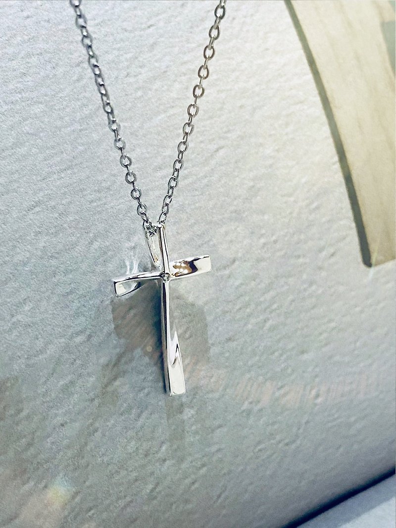 925 sterling silver elegant cross necklace cross Stone 16 inch 18 inch travel - Necklaces - Sterling Silver Silver