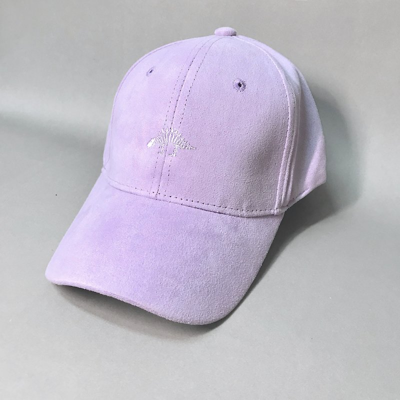Suede electric embroidery baseball cap - Hats & Caps - Other Metals White