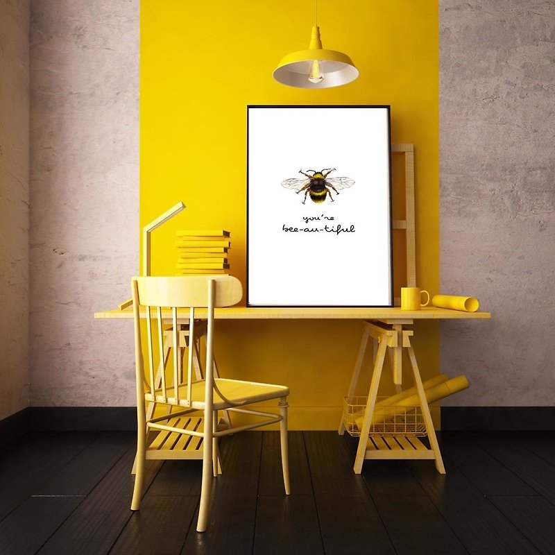 【Bumble Bee】Limited Edition Watercolor Print. Beautiful Quote Valentine's Gift.. - Posters - Paper 