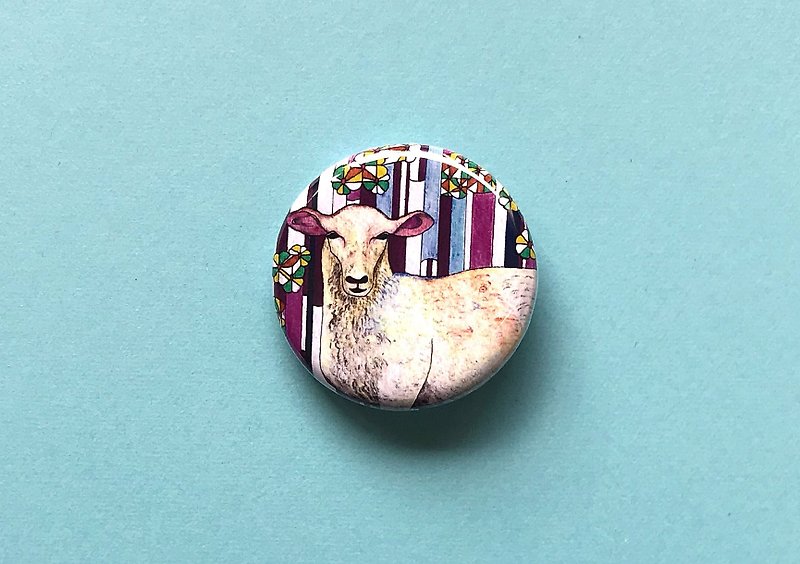 其他金屬 胸針 紫色 - Sheep Badge // Button // Colorful Animal