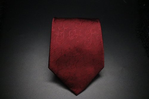 壞紳士 紅色暗紋真絲領帶/婚禮新郎伴郎領帶
