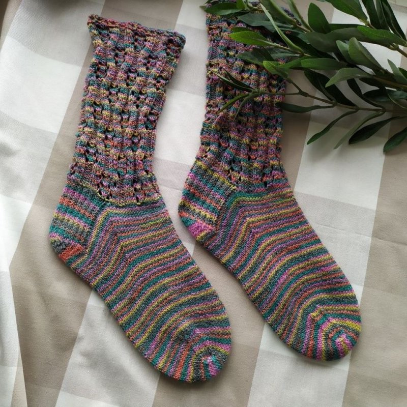 Handmade knitted womens socks/ Warm knitted accessory - Socks - Wool Multicolor